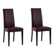 Set 2 sedie moderne legno ecopelle imbottita marrone (576) - Mobili 2G