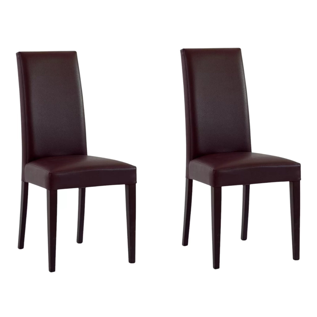 Set 2 sedie moderne legno ecopelle imbottita marrone (576) - Mobili 2G