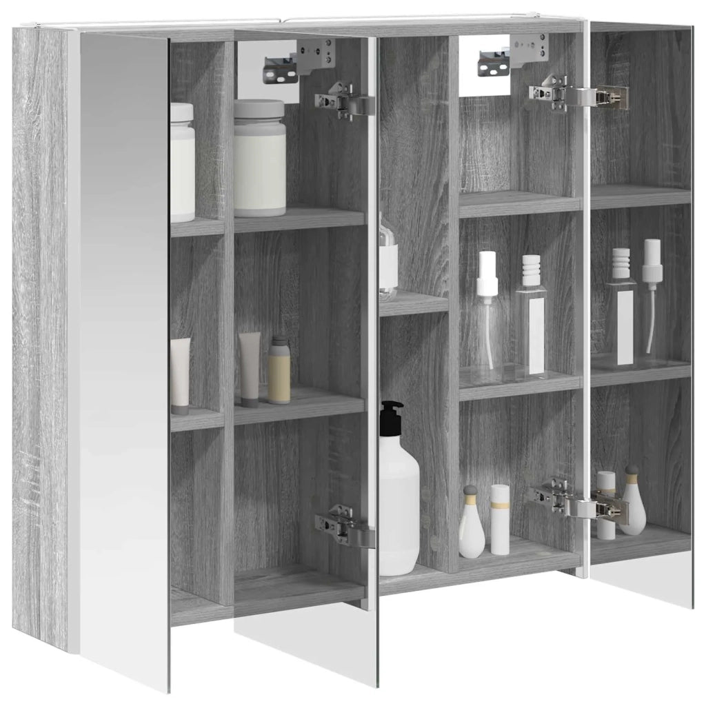 Mobiletto per specchio da bagno con lo scaffale Grigio Sonoma 889260