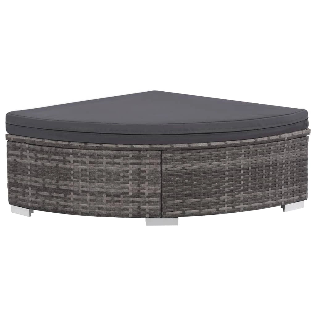 Set di mobili da giardino mobili da esterno 6 pezzi con cuscini resina intrecciata grigia 02_0016861