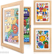 Scelta di foto - Lista A4 - 3 pezzi - Fotolista apribile - Fotolista in legno - Fotolista riempibile - Ideale per presentazioni di disegni dei bambini
