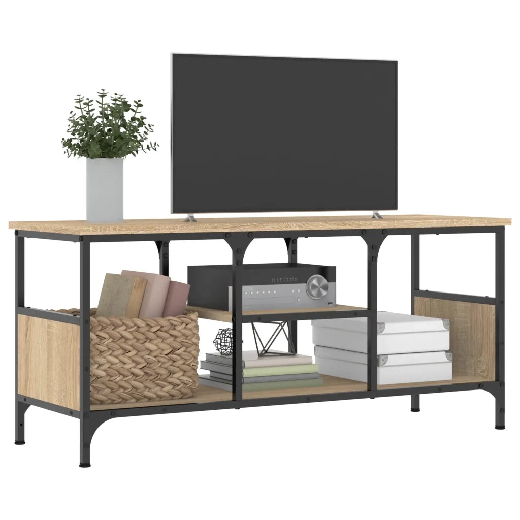 Mobile TV Rovere Sonoma 100x35x45 cm Legno Multistrato e Ferro 831799