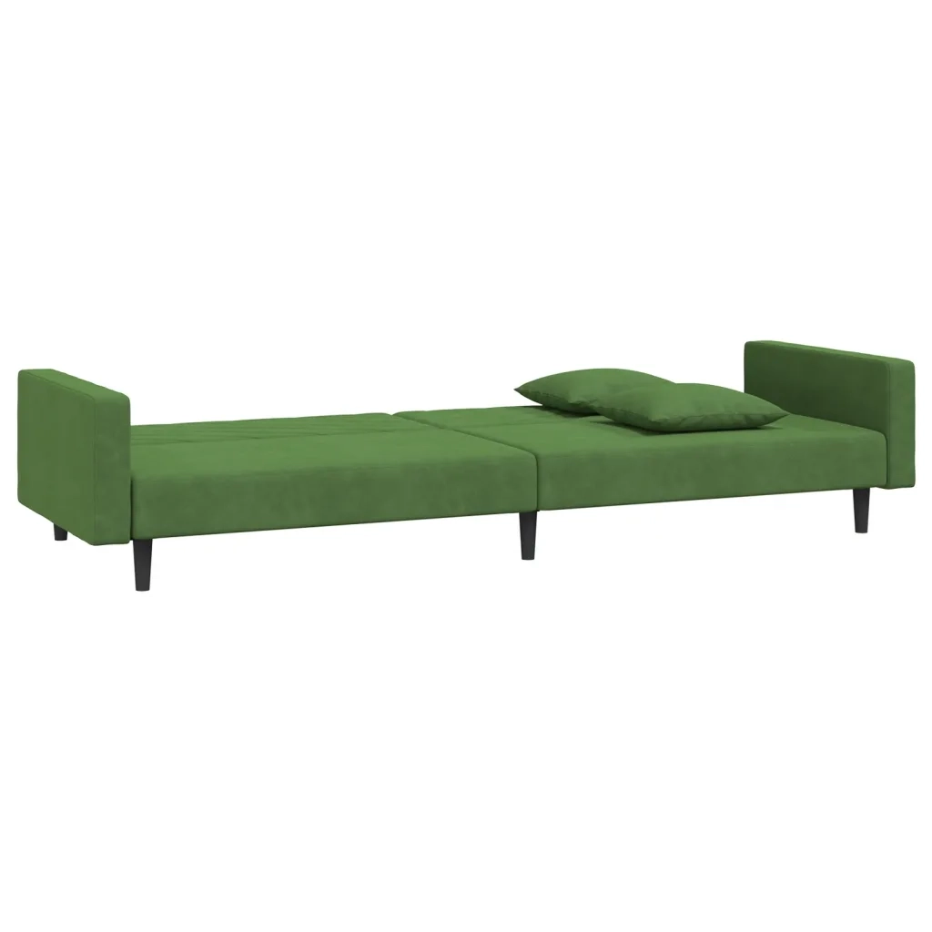 Divano letto | Sof¨¤ letto | Letto singolo a 2 Posti con 2 Cuscini Verde Scuro in Velluto