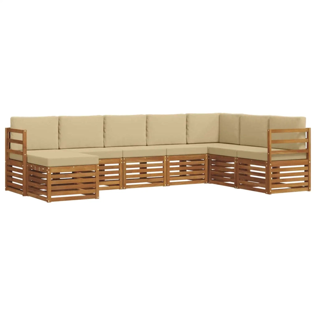Set divano sezionale con cuscino 8 pcs Naturale e Beige 3375273