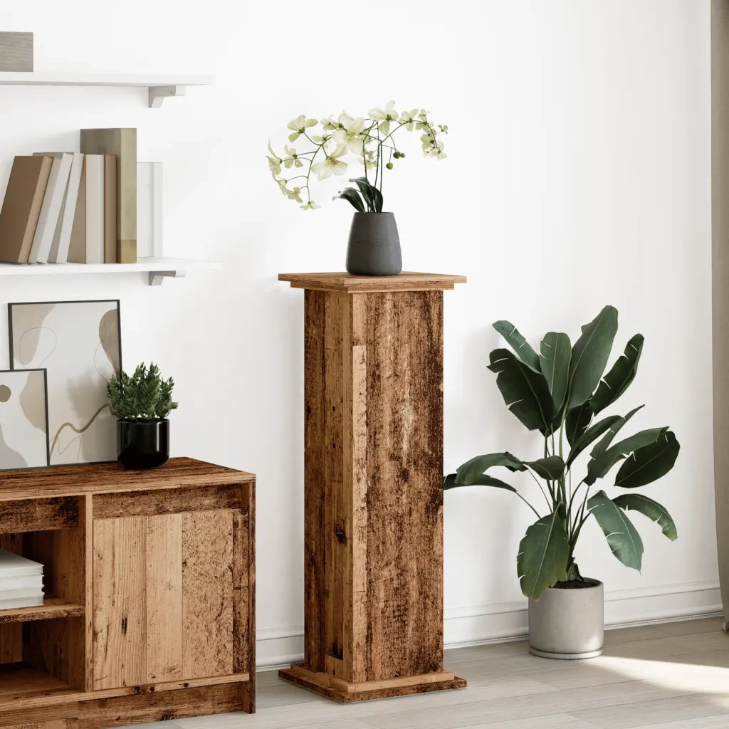 Espositore con Portaoggetti Legno Antico 31x30x90 cm Truciolato 854614
