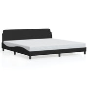 Letto matrimoniale | Letto per adulti | Giroletto Dover Nero 200x200 cm in Tessuto