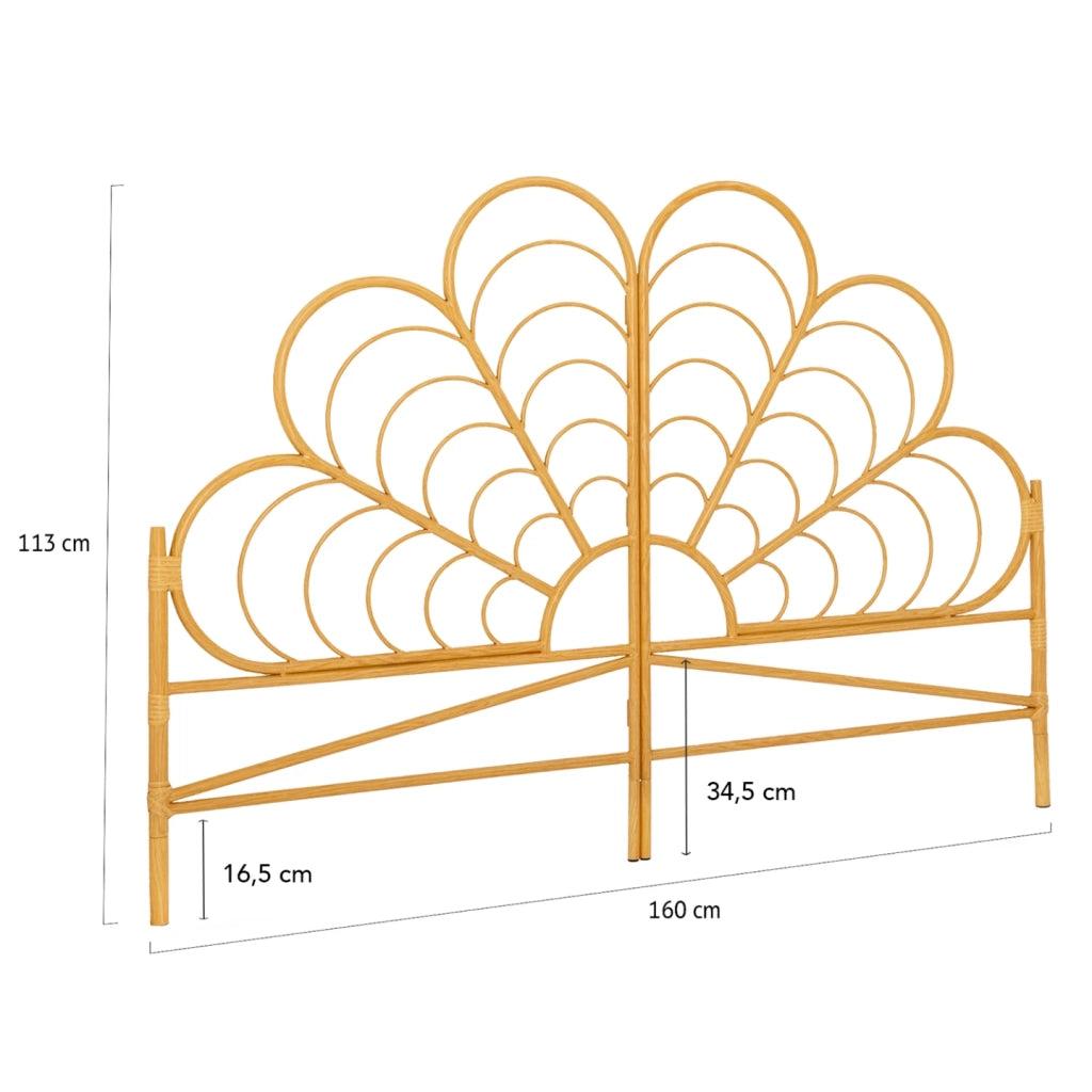 IDMarket - Testiera 160 cm effetto rattan IVY