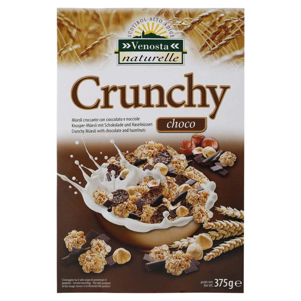 Venosta naturelle crunchy choco con cioccolato e nocciole 3 pezzi da 375 grammi