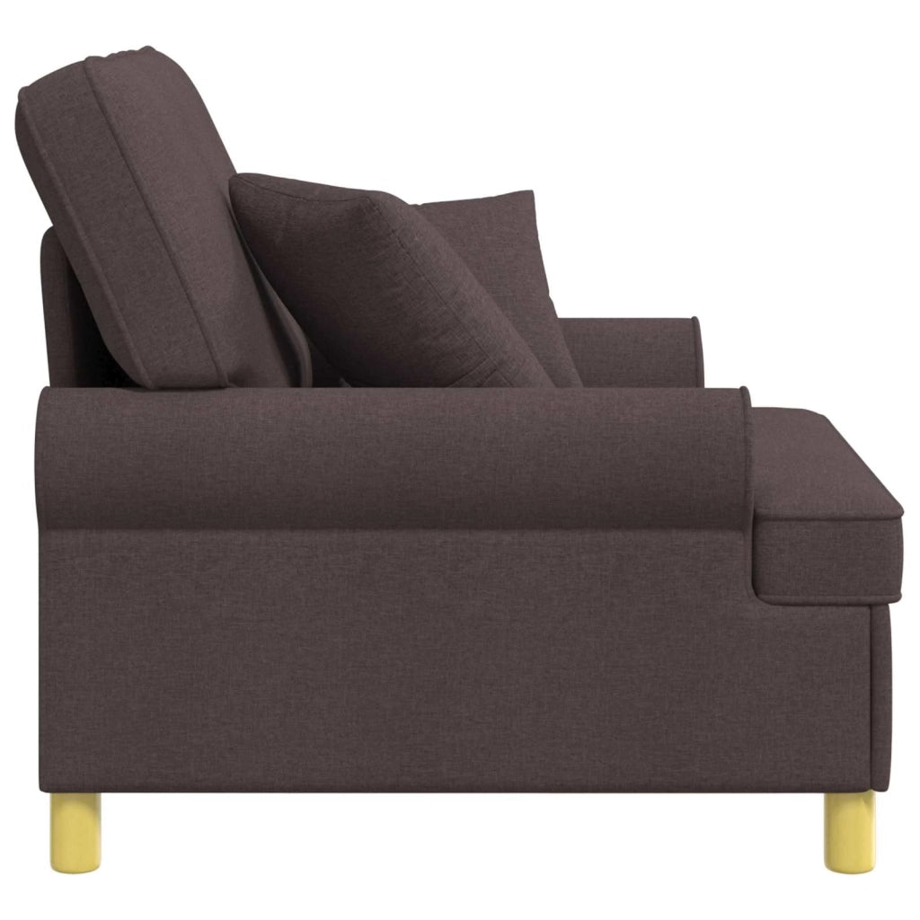 Poltrona XL con Cuscini Marrone Scuro Tessuto 42043487