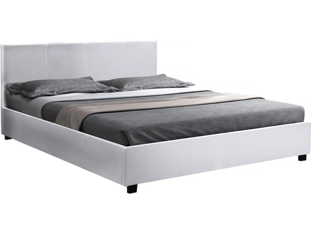Letto con contenitore "Carla" - Bianco - 140 x 190 cm