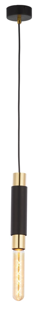 Lampada sospensione moderna nero oro tubo E27 15W LILE