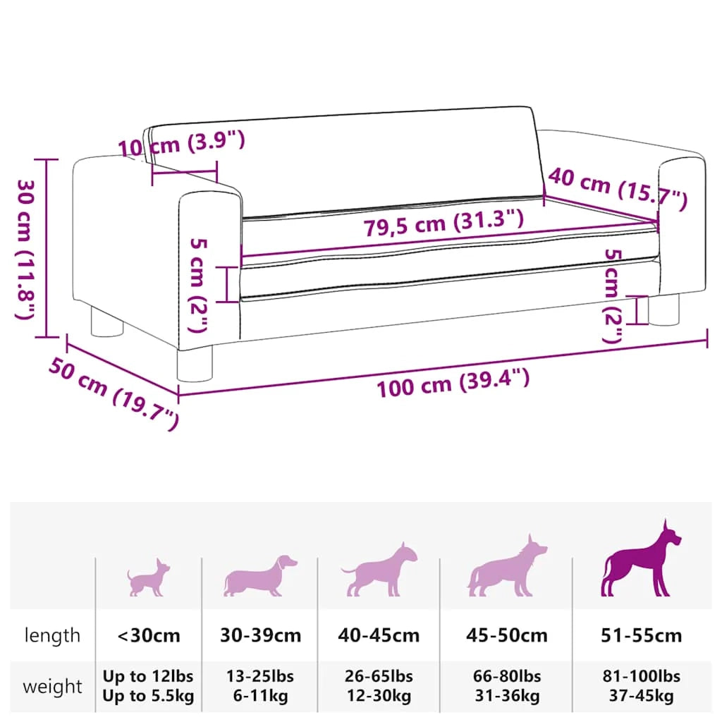 Cuccia per cani comoda cuccia con estensione 100 x 50 x 30 cm velluto rosa 02_0043072