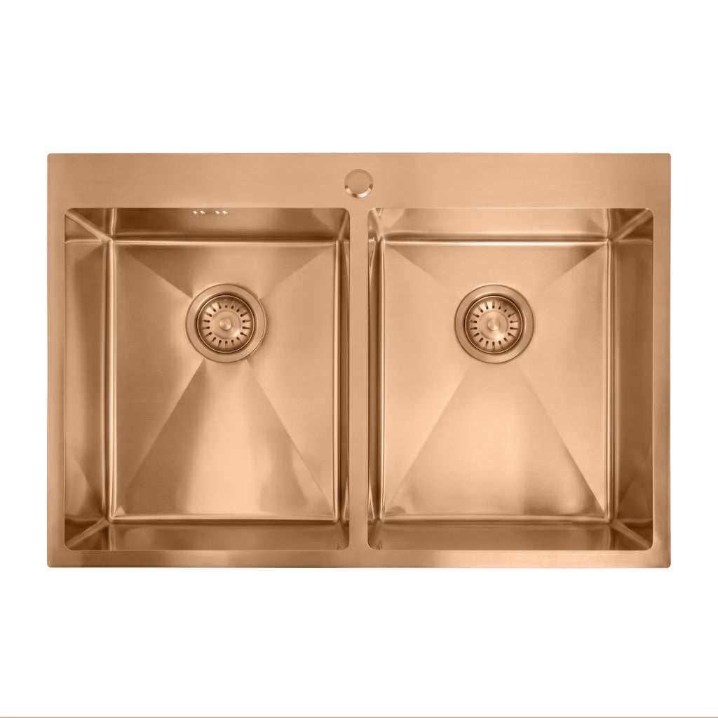 Lavello In Acciaio Joel Brush Copper senza rubinetto da cucina