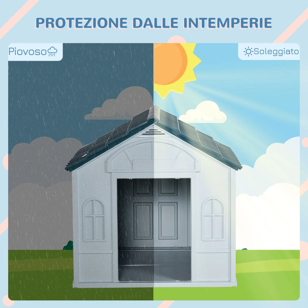 Cuccia per Cani di Taglia Media e Grande max 30kg in PP Impermeabile, 84.2x98.2x82 cm, Blu