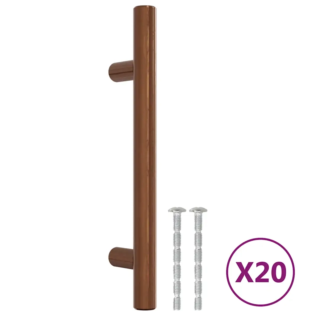 Maniglie per Mobili 20 pz Bronzo 96 mm in Acciaio Inoxcod mxl 109014