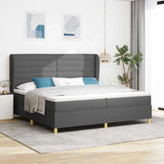 Letto a molle con materasso Grigio scuro 200 x 200 cm Tessuto 3340712