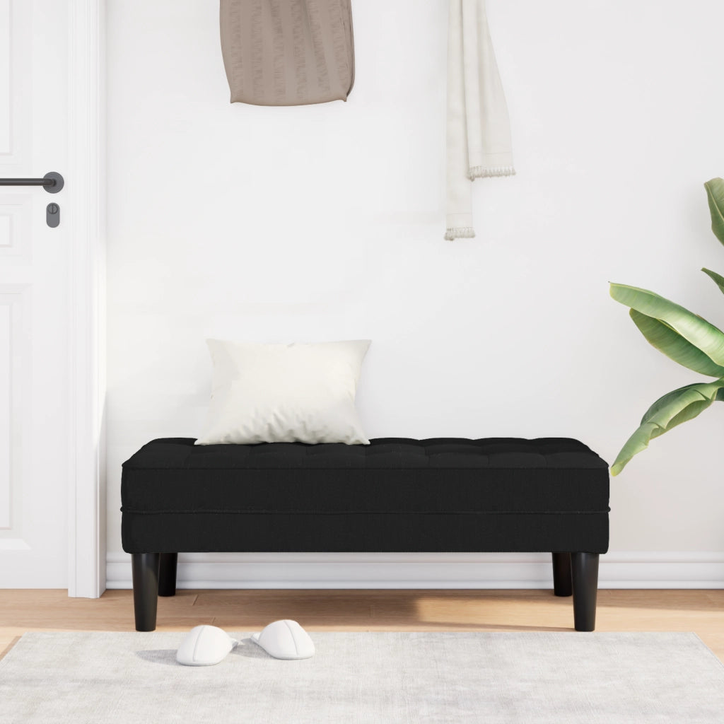 panca  nera 113x57x39 cm in tessuto