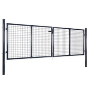 Cancello da Giardino in Rete di Acciaio Zincato 300x75 cm Grigio 143362