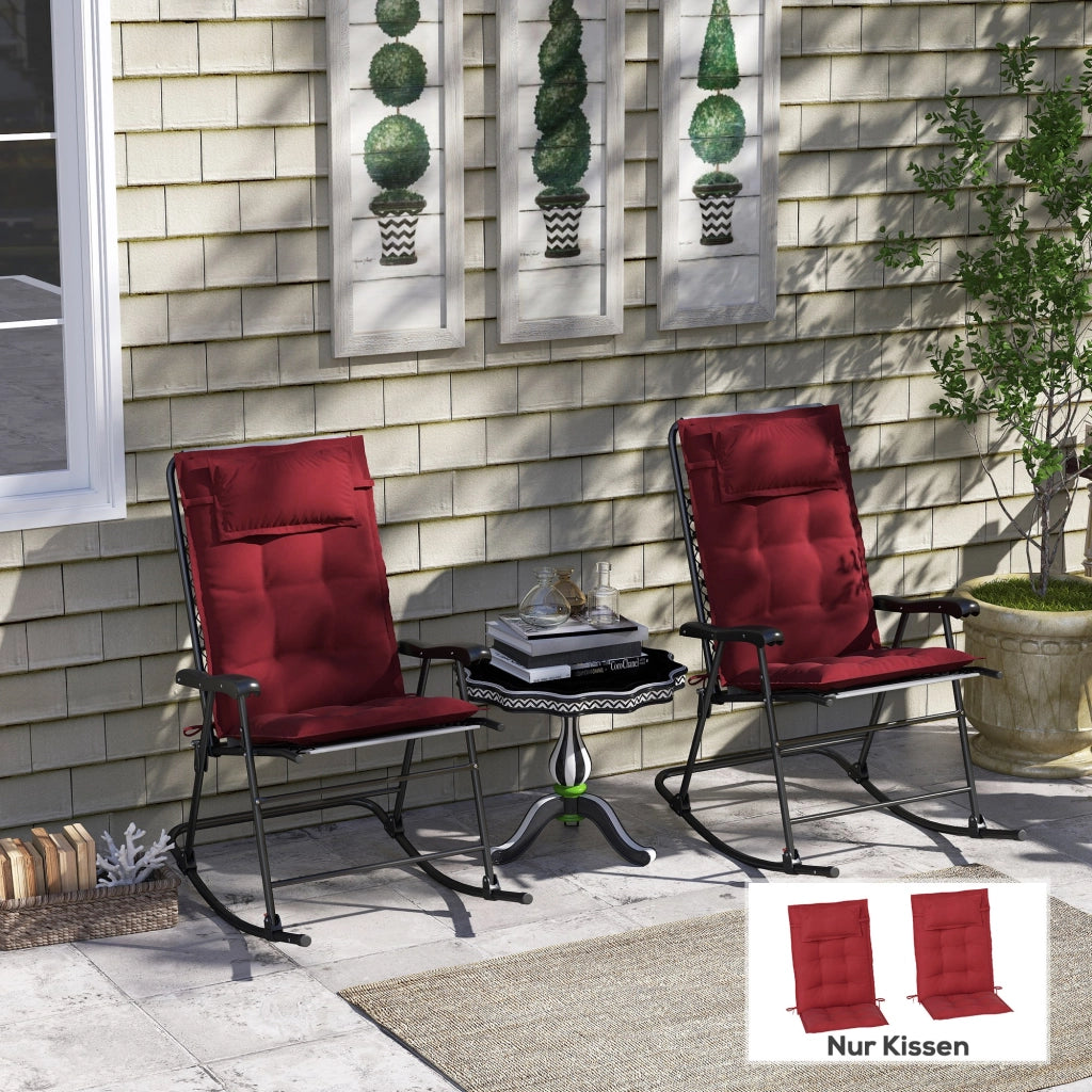 Set 2 pezzi cuscini per lettino prendisole ¨C zephmum ¨C 50x116x5 cm, rosso bordeaux