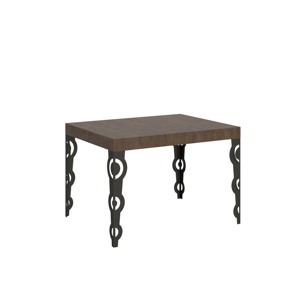 Tavolo Allungabile 120-204x80x77 cm Karamay Noce e Antracite