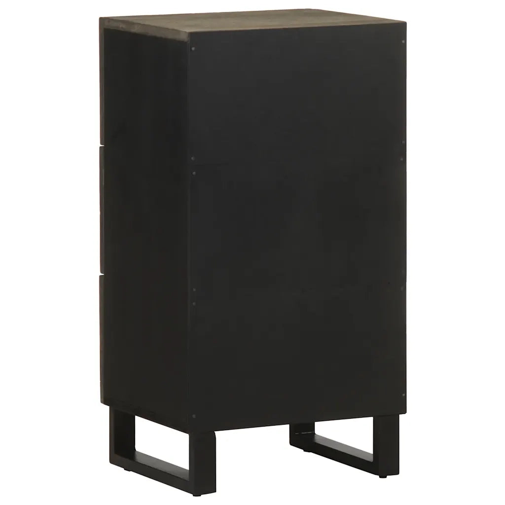 Credenza Nera 40x33x75 cm in Legno Massello di Mango 4017707