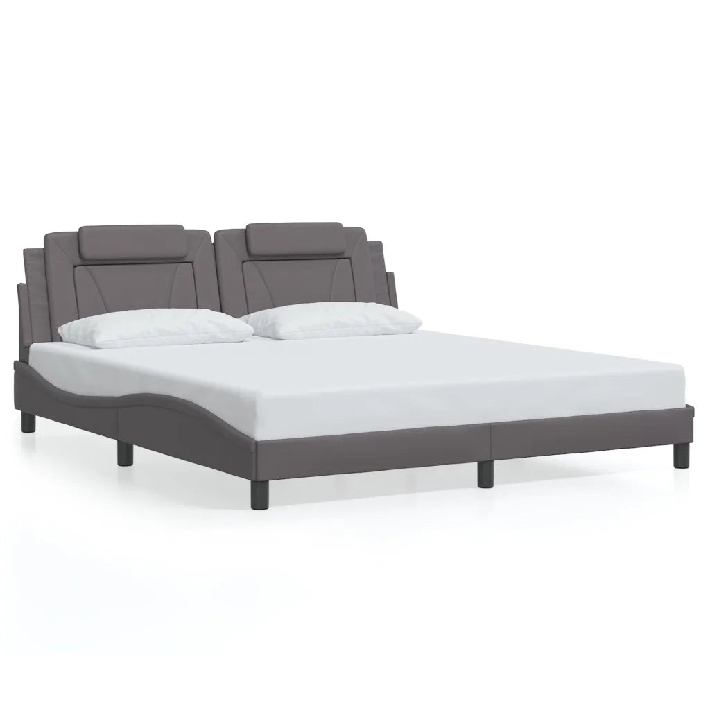 Giroletto Viana con LED senza Materasso Grigio 180x200 cm
