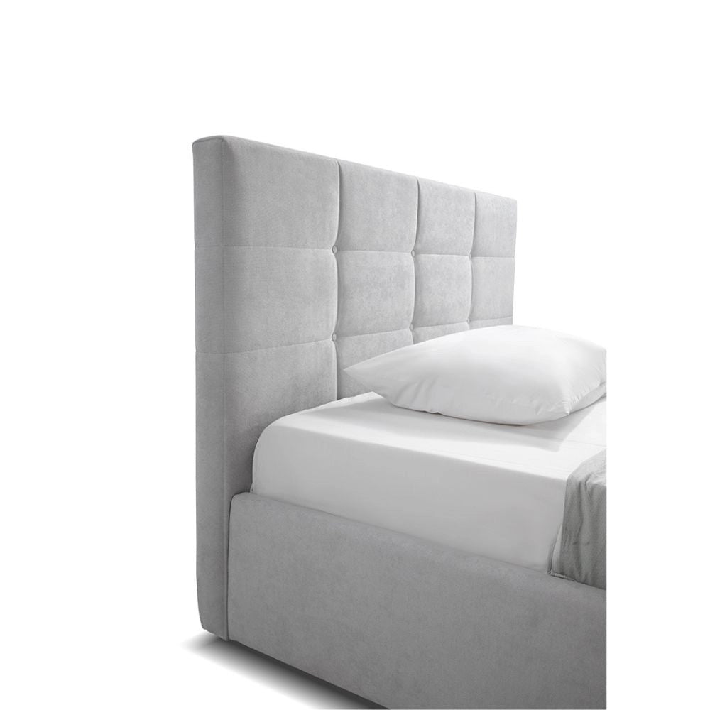 Letto una piazza e mezza con contenitore Napoli grigio Soro 90
