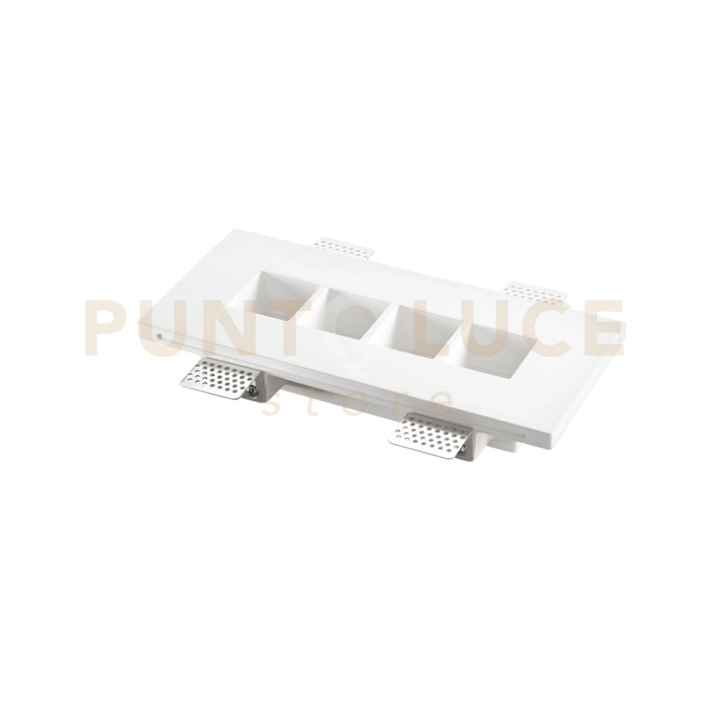 INCASSO HIVE BIANCO 4 LUCI ATTACCO GU10 MINI 27X12X4,5CM IN GESSO VERNICIABILE