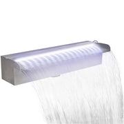Cascata per Laghetto Rettangolare con LED in Acciaio Inox 45 cm 41672