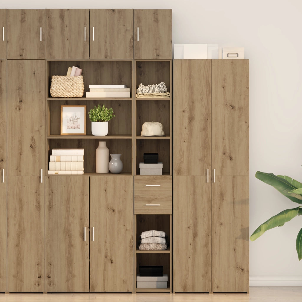 Armadio sottile  in rovere artigianale 30x42.5x225 cm in legno ingegnerizzato