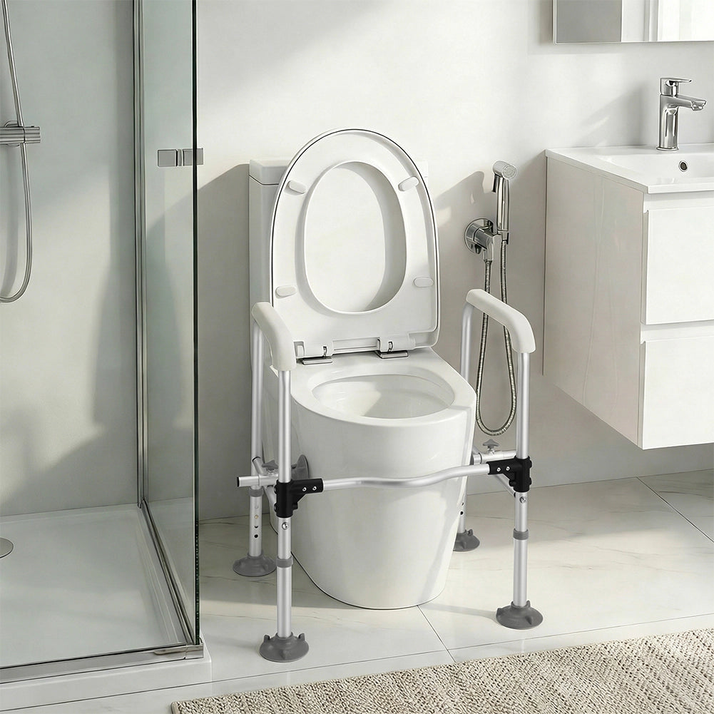 Barre di Sicurezza per WC in Alluminio per Anziani Persone con Mobilità Ridotta