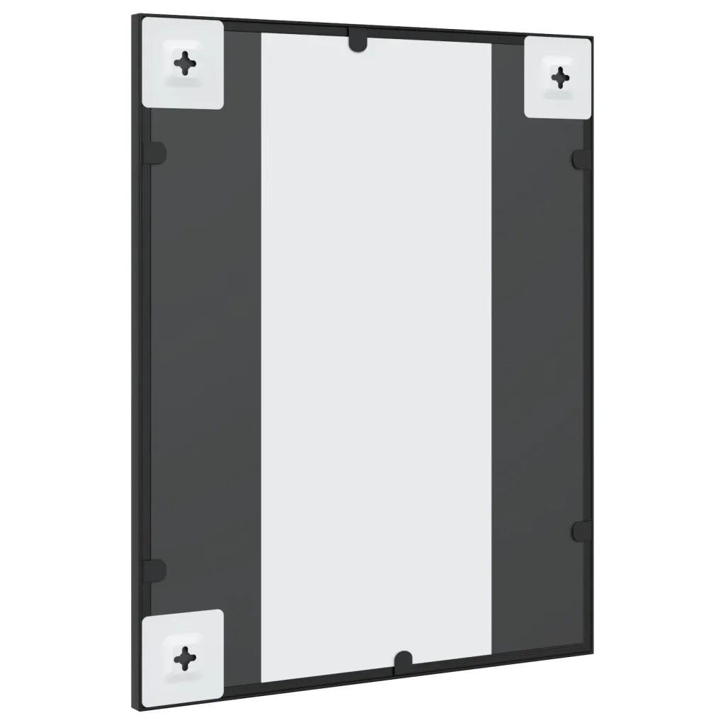 Specchio da Parete-Specchio a Muro-Specchio Decorativo Nero 40x50 cm Rettangolare in Ferro
