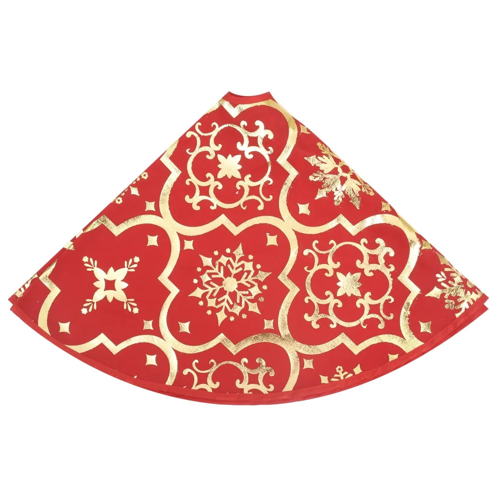 Gonna per albero di Natale di lusso con calza rossa 150 cm in tessuto CFW7391327