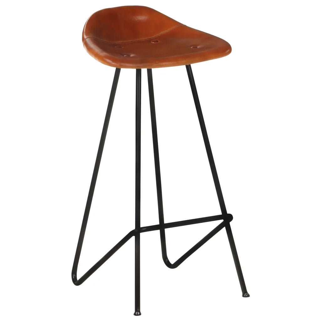 Sgabelli da Bar 4 pz Marroni in Vera Pelle cod mxl 76740