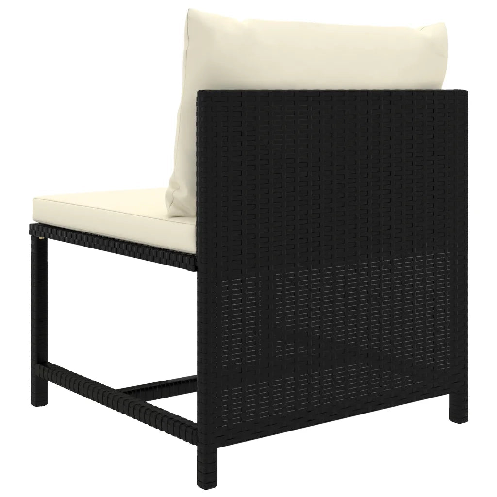 Set Divani da Giardino 6 pz con Cuscini in Polyrattan Nero 3059789