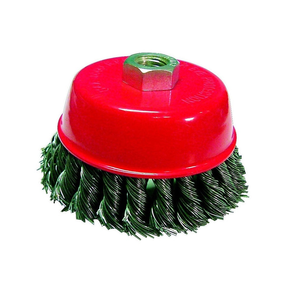 Trade Shop - Spazzola A Tazza Conica Fili Intrecciati 100mm X Smerigliatrice Angolare Flex -