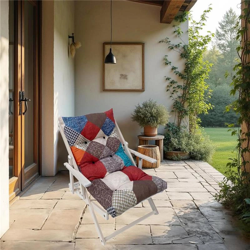 MAURY'S POLTRONA RELAX MAURYTCHWORK COMODONA IN LEGNO 3 POSIZIONI CON CUSCINO IMBOTTITO