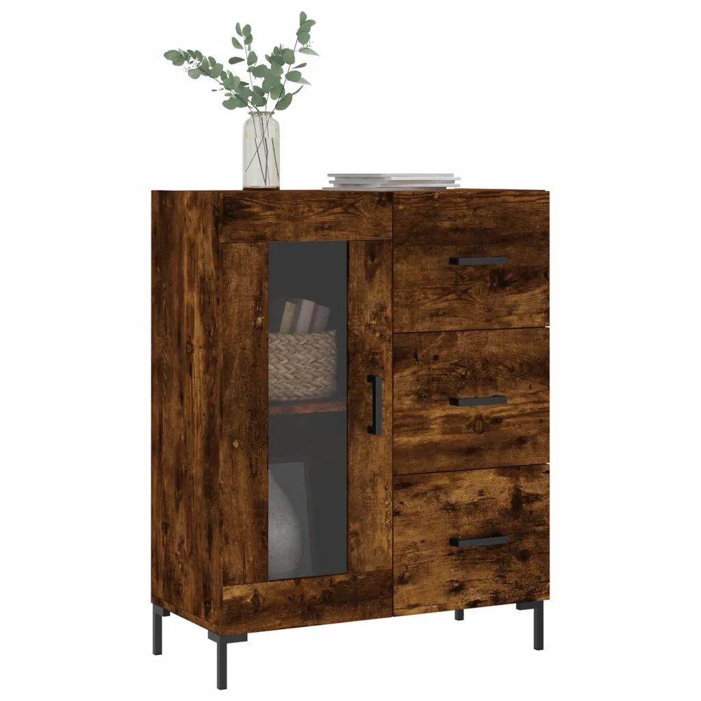 Credenza Rovere Fumo 69,5x34x90 cm in Legno Multistrato 828049