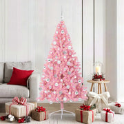 Albero di Natale artificiale con luci integrate Rosa 180 cm PVC