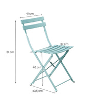 Set Tavolino e 2 Sedie Pieghevoli da Giardino Teresa Avio