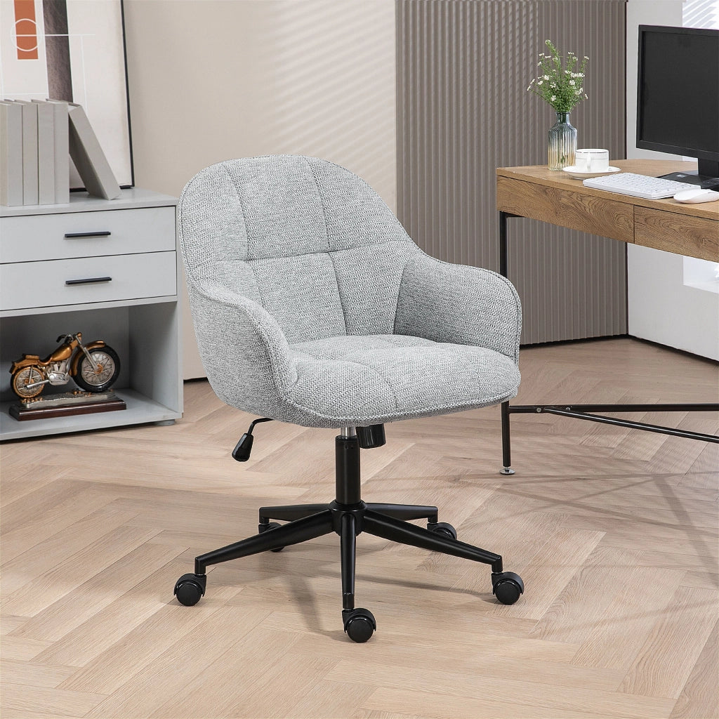 Sedia da ufficio con schienale e seduta imbottite ¨C zephmum ¨C Grigio, Tessuto, Altezza regolabile