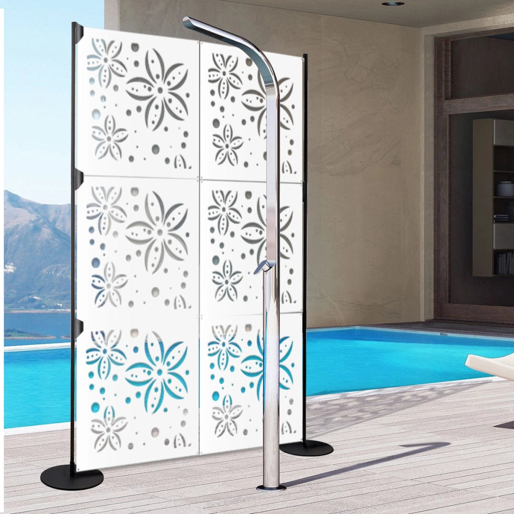 FLOWERS - Pannello in PVC traforato - Parasole Colore: bianco, Misura: 73x73 cm
