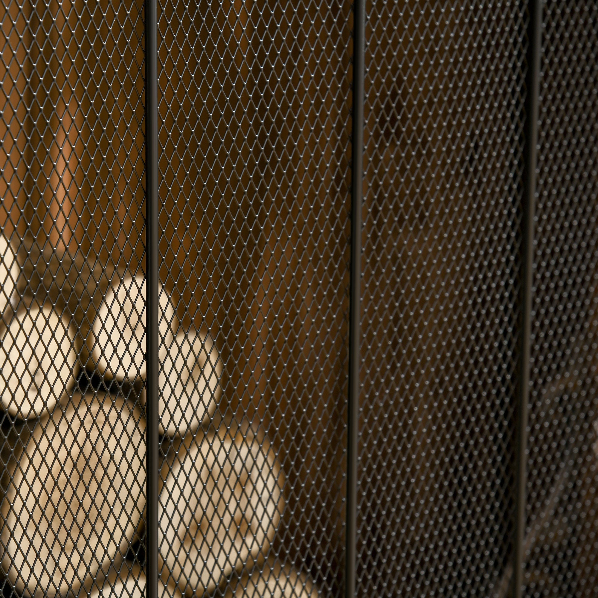 Parascintille con Antine 105x1,6x80,5 cm in Acciaio e Rete Metallica Nero