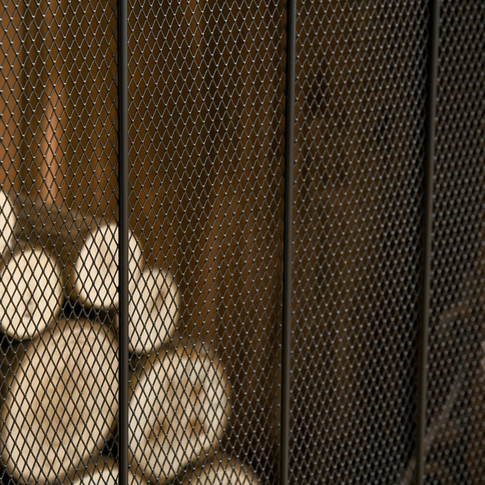 Parascintille con Antine 105x1,6x80,5 cm in Acciaio e Rete Metallica Nero