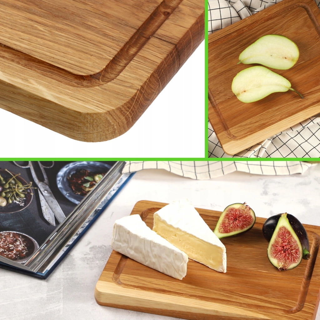 Tagliere da cucina in legno KADAX, 25x20 cm, in rovere massello, ideale per servire in tavola.