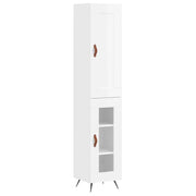 Credenza | Madia | Buffet da pranzo | Armadio da pranzo 34,5x34x180 cm in Legno Multistrato Bianco Lucido