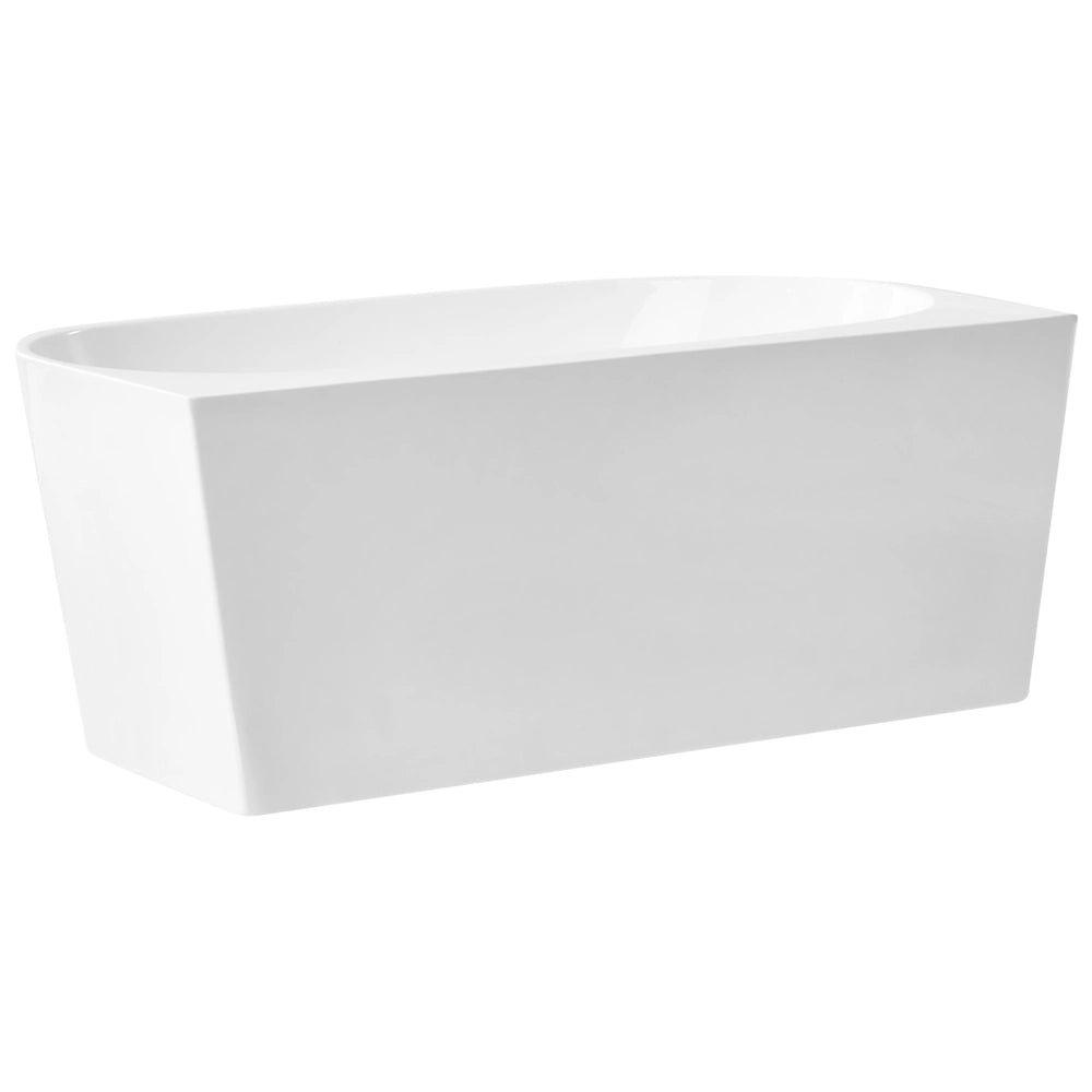 Vasca da bagno in acrilico ovale a filo parete 150 x 79 cm Bianca stile moderno