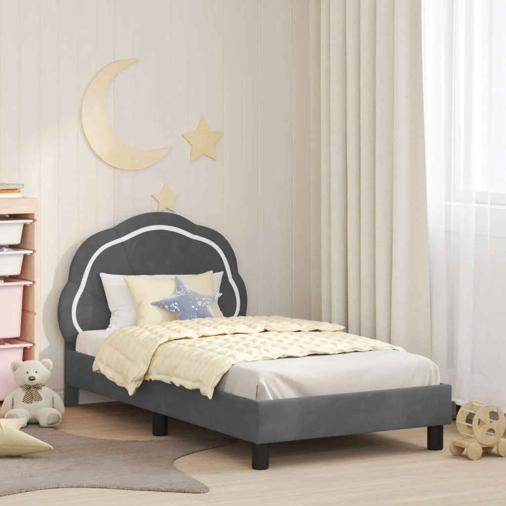 Struttura letto bambini con testata Grigio Scuro 80 x 160 cm