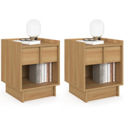 IDMarket - Set di 2 comodini ROSIE, 1 cassetto e 1 nicchia dal design minimalista in faggio