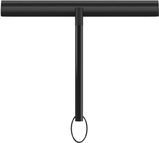 Douchewisser a schiuma, 26 cm, con nucleo in acciaio inossidabile, con manico in silicone, per doccia, cabina doccia, bagno, pulizia specchio, pulizia vetro, pavimenti - Nero